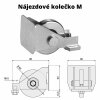 307.M - nájezdové kolečko, velikost medium pro c profil 60x60mm s integrovanou kovovou ucpávkou c profilu